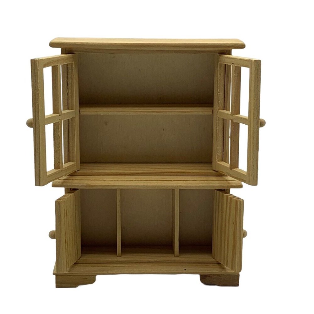 Wooden Dollhouse Furniture Unpainted Chest 5 1/2 In Cabinet EHI